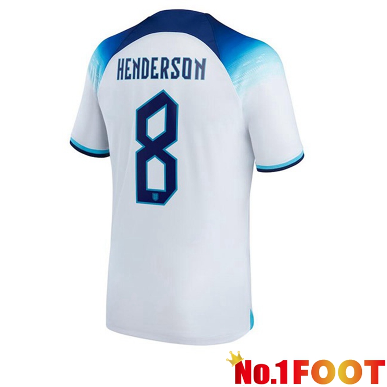 England (HENDERSON 8) Soccer Jerseys Home White World Cup 2022