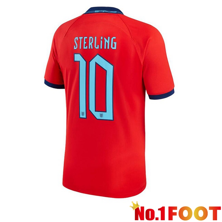 England (STERLING 10) Soccer Jerseys Away Red World Cup 2022