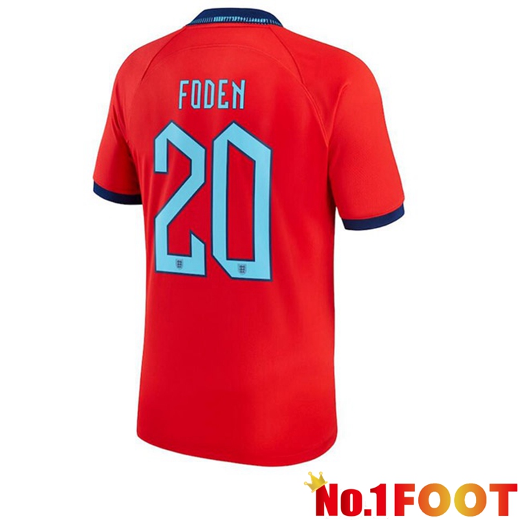 England (FODEN 20) Soccer Jerseys Away Red World Cup 2022