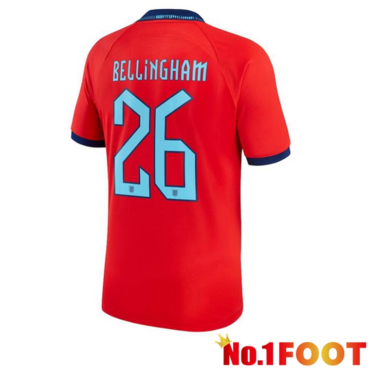 England (BELLINGHAM 26) Soccer Jerseys Away Red World Cup 2022