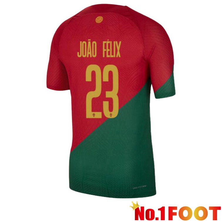 Portugal (JOÃO FÉLIX 23) Soccer Jerseys Home Red Green World Cup 2022