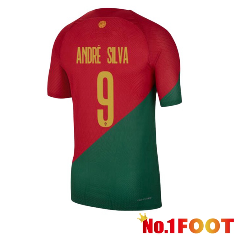 Portugal (ANDRÉ SILVA 9) Soccer Jerseys Home Red Green World Cup 2022