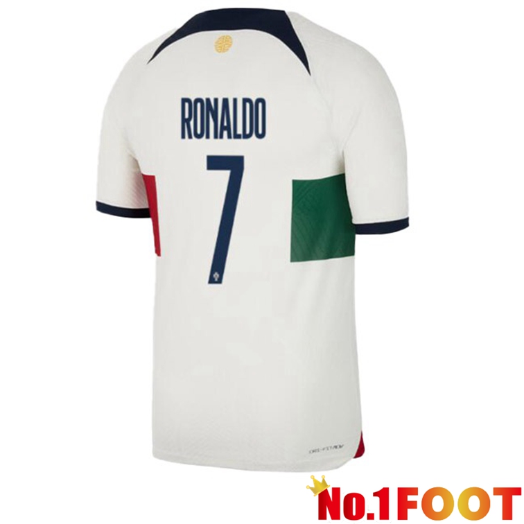 Portugal (RONALDO 7) Soccer Jerseys Away White Red World Cup 2022