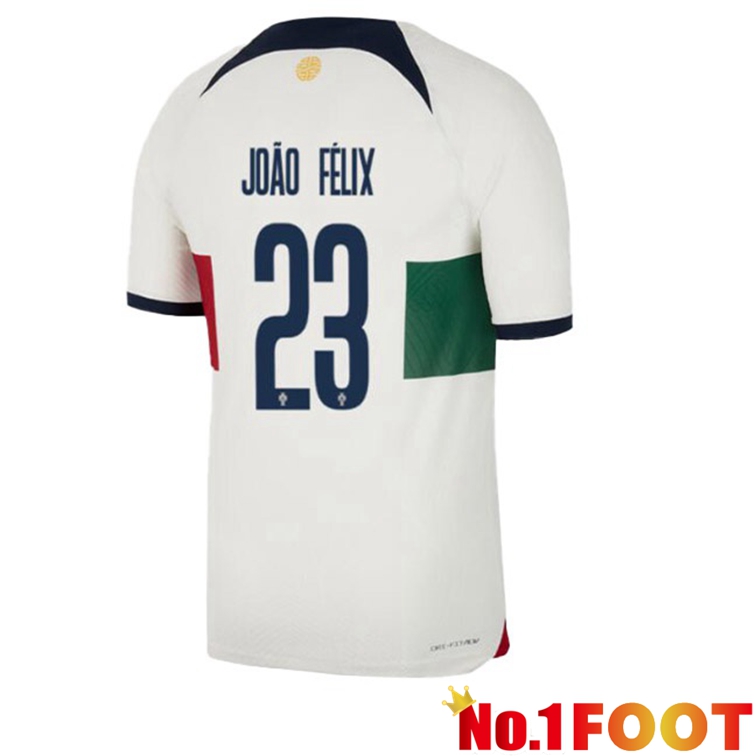 Portugal (JOÃO FÉLIX 23) Soccer Jerseys Away White Red World Cup 2022