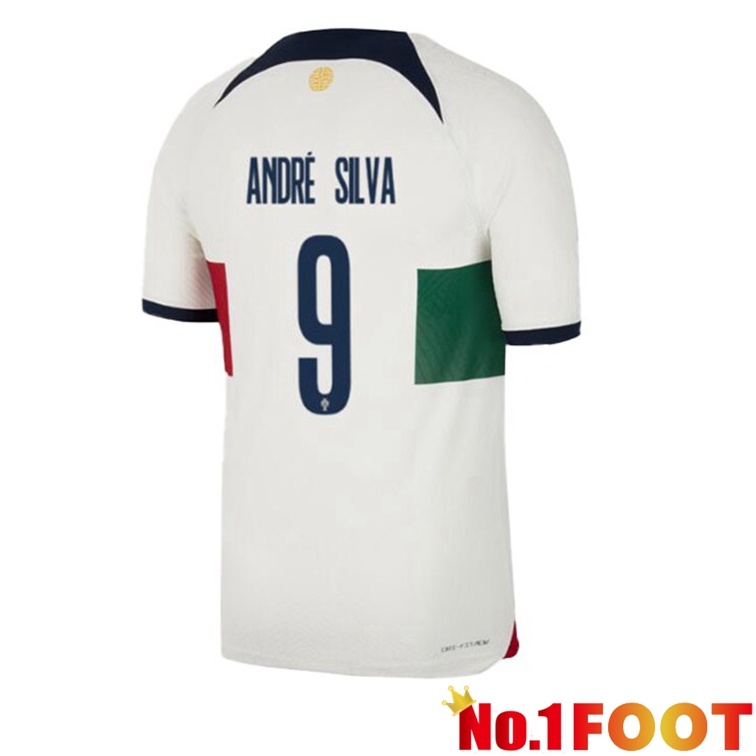 Portugal (ANDRÉ SILVA 9) Soccer Jerseys Away White Red World Cup 2022