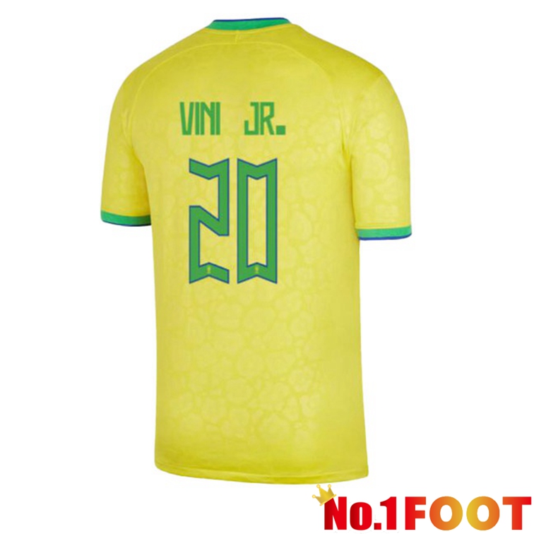 Brazil (VINI JR. 20) Soccer Jerseys Home Yellow World Cup 2022