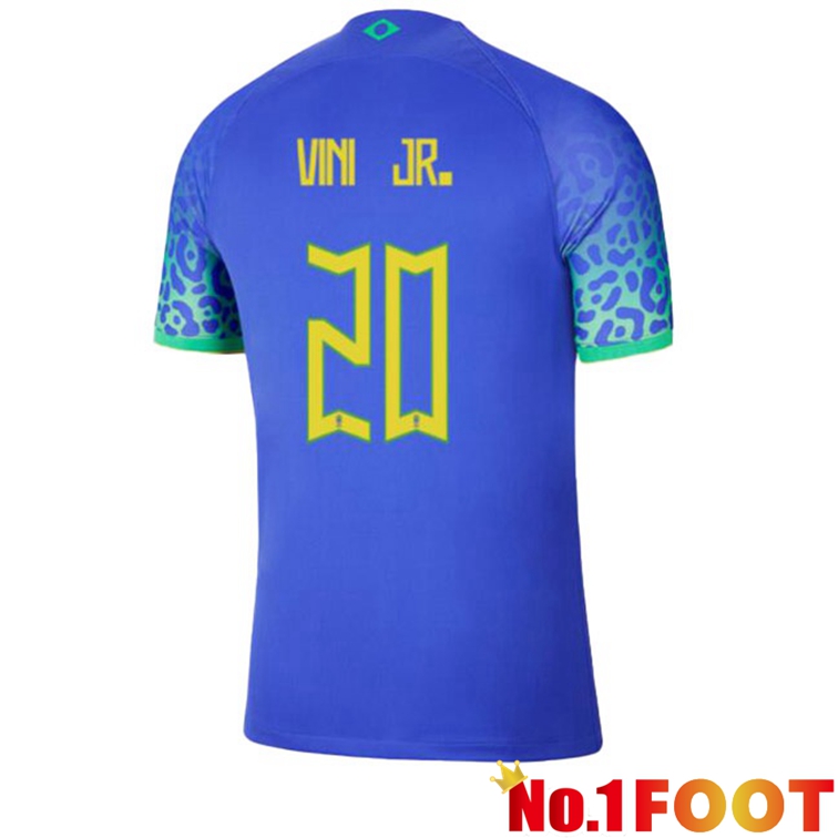 Brazil (VINI JR. 20) Soccer Jerseys Away Blue World Cup 2022