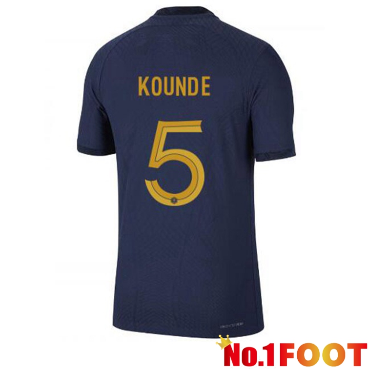 France (KOUNDe 5) Soccer Jerseys Home Blue Royal World Cup 2022