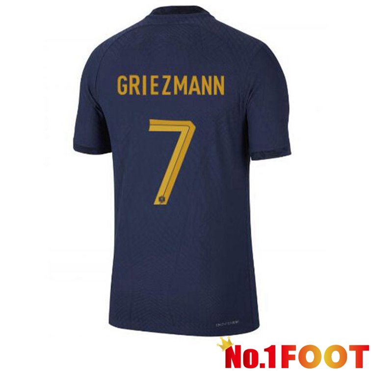 France (GRIEZMANN 7) Soccer Jerseys Home Blue Royal World Cup 2022