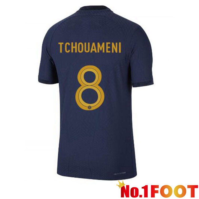 France (TCHOUAMENI 8) Soccer Jerseys Home Blue Royal World Cup 2022