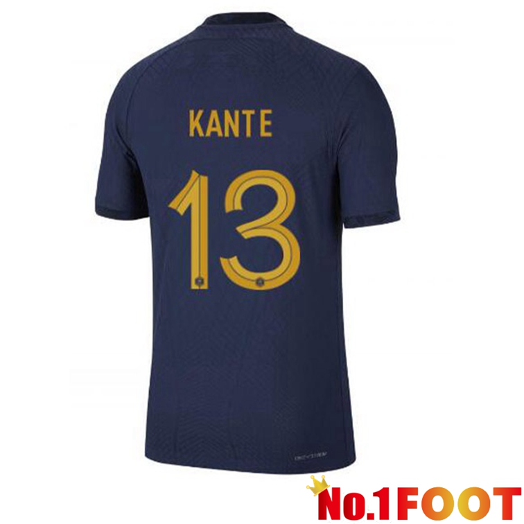 France (KANTE 13) Soccer Jerseys Home Blue Royal World Cup 2022