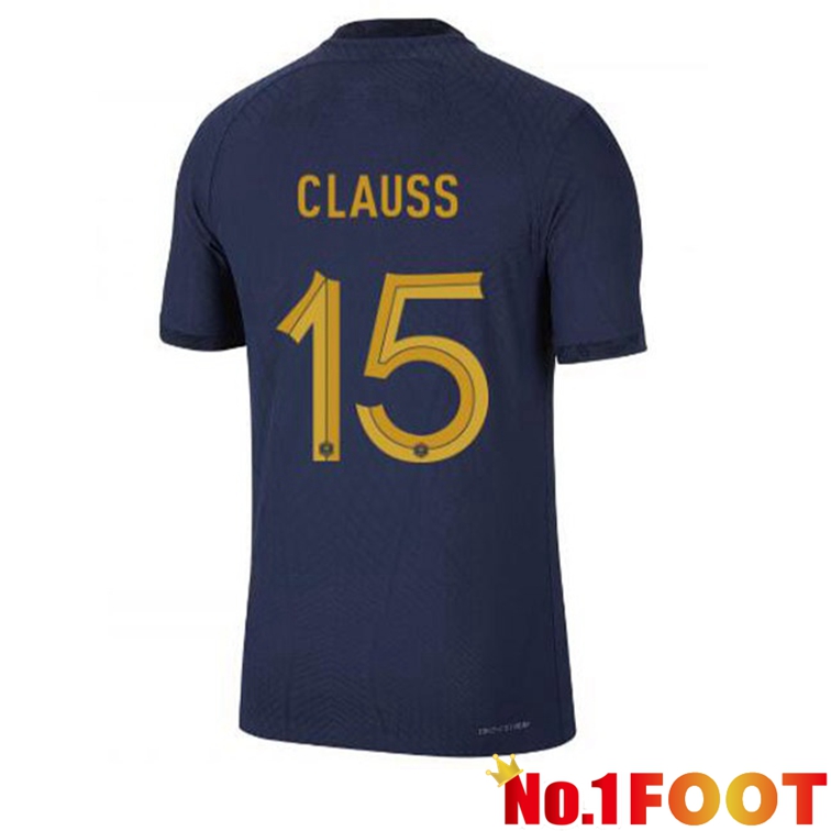 France (CLAUSS 15) Soccer Jerseys Home Blue Royal World Cup 2022