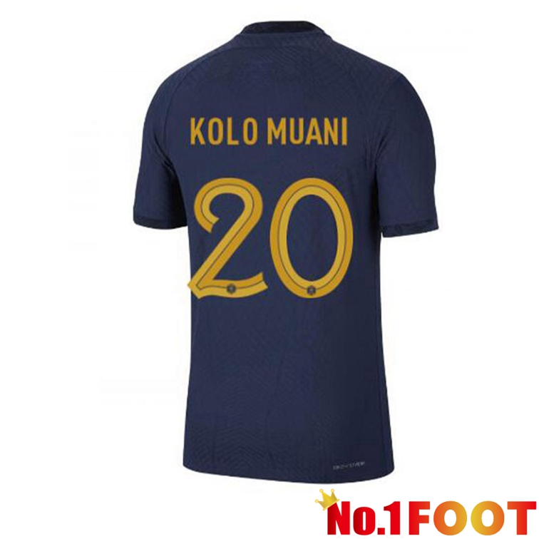 France (KOLO MUANI 20) Soccer Jerseys Home Blue Royal World Cup 2022