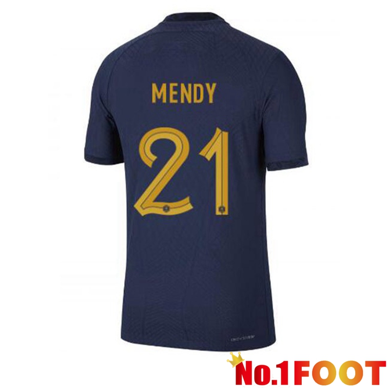 France (MENDY 21) Soccer Jerseys Home Blue Royal World Cup 2022