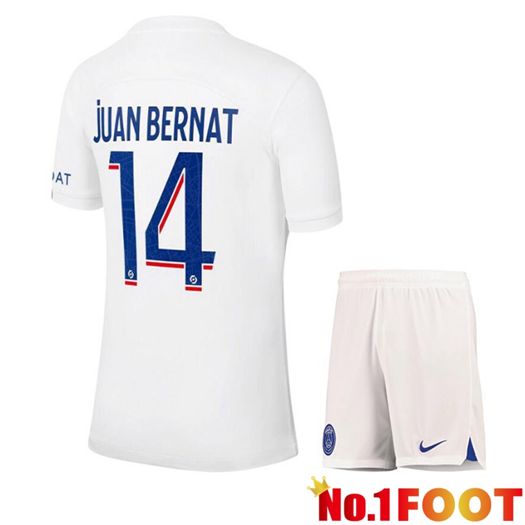 Paris PSG (JUAN BERNAT 14) Kids Soccer Jerseys Third White 2022-2023