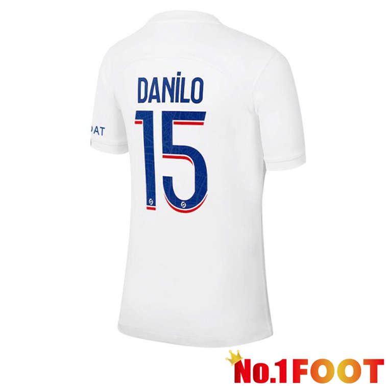 Paris PSG (DANILO 15) Soccer Jerseys Third White 2022-2023