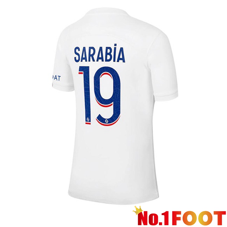 Paris PSG (SARABIA 19) Soccer Jerseys Third White 2022-2023