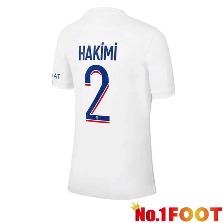 Paris PSG (HAKIMI 2) Soccer Jerseys Third White 2022-2023