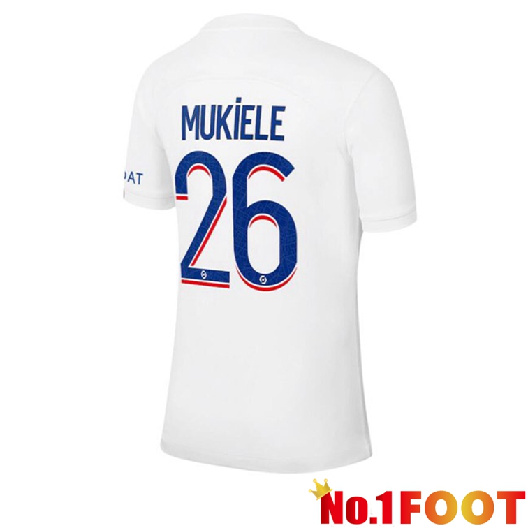 Paris PSG (MUKIELE 26) Soccer Jerseys Third White 2022-2023