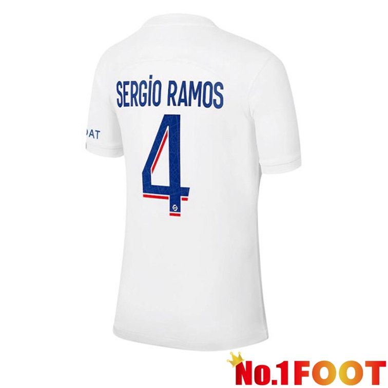 Paris PSG (SERGIO RAMOS 4) Soccer Jerseys Third White 2022-2023