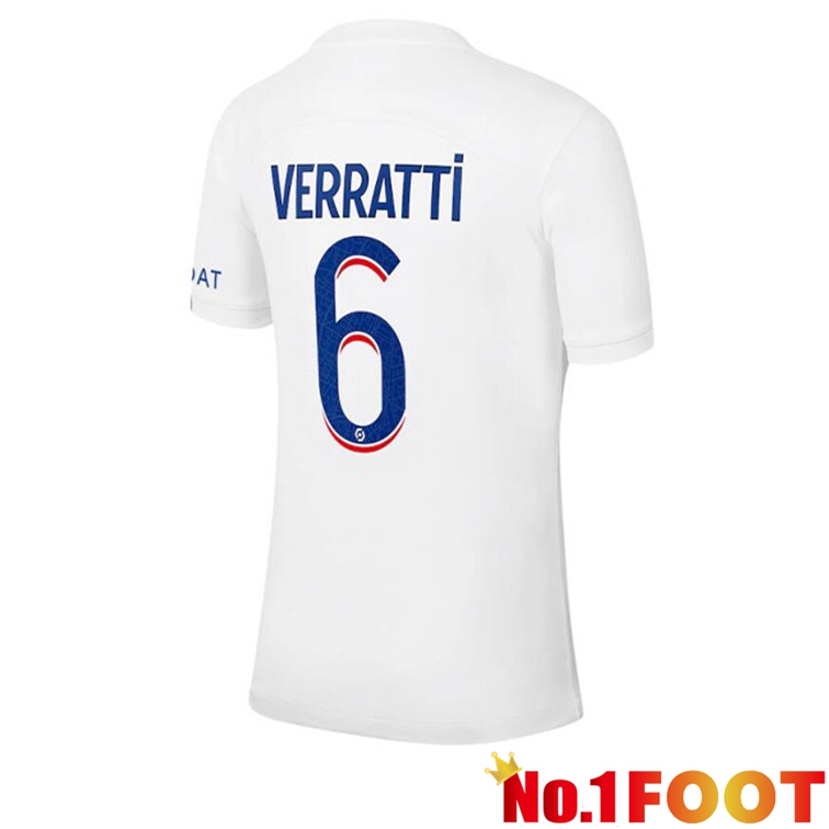 Paris PSG (VERRATTI 6) Soccer Jerseys Third White 2022-2023