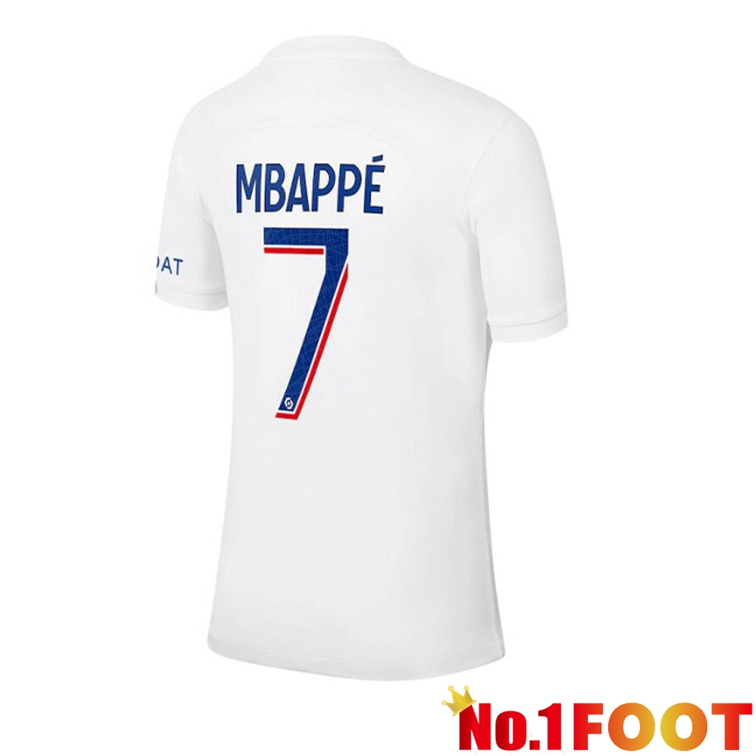 Paris PSG (MBAPPÉ 7) Soccer Jerseys Third White 2022-2023