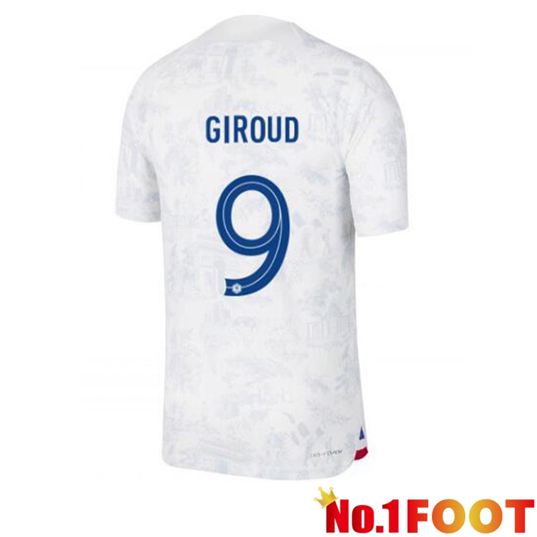 France (GIROUD 9) Soccer Jerseys Away White 2022-2023