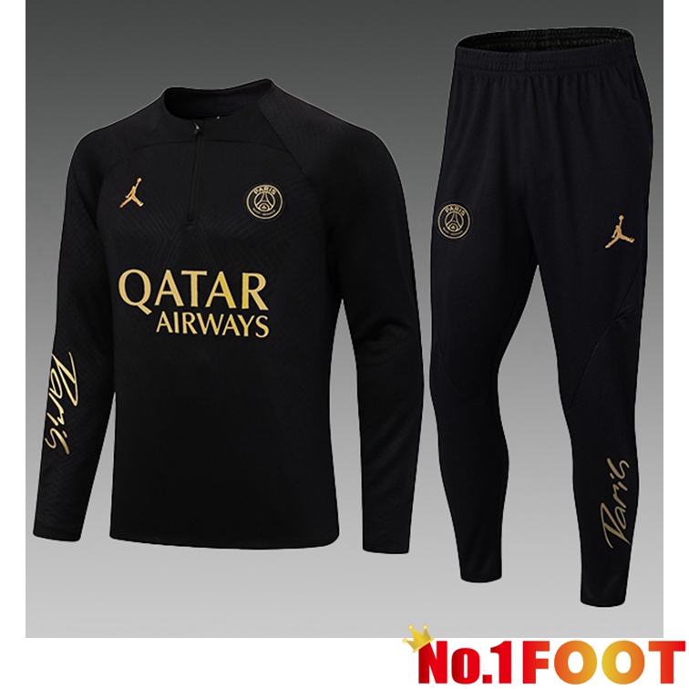 Paris PSG Kids Training Tracksuit Black 2022-2023