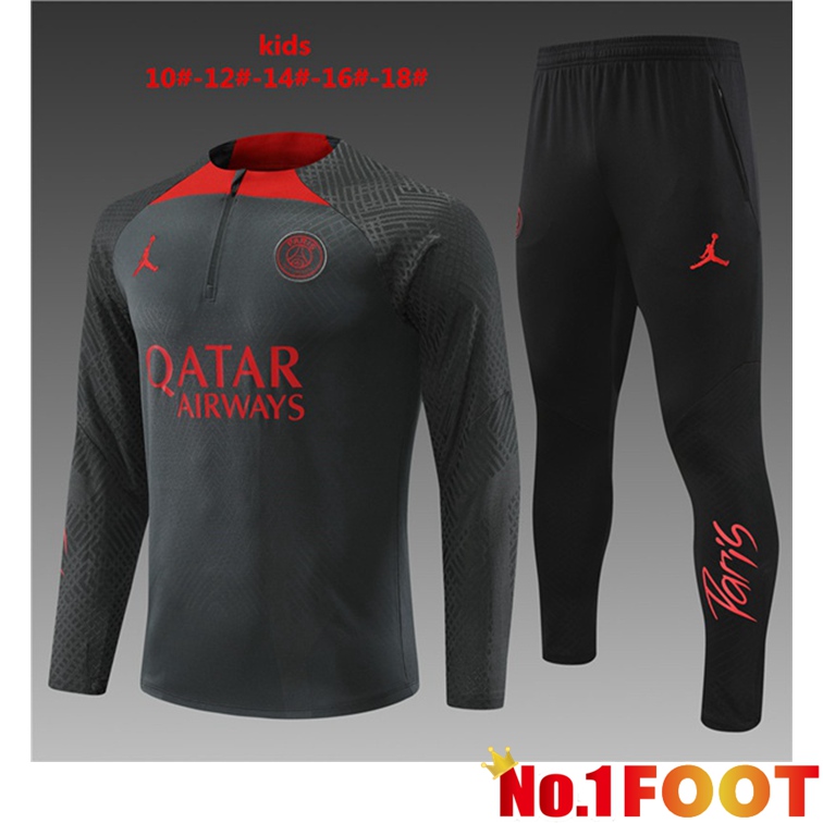 Paris PSG Kids Training Tracksuit Gray 2022-2023