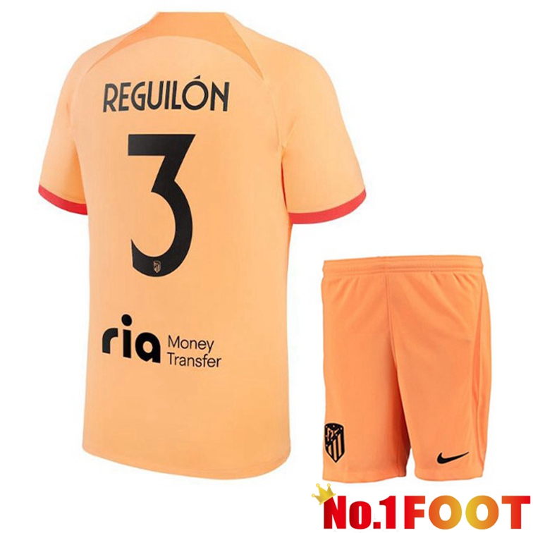 Atletico Madrid (REGUILÓN 3) Kids Soccer Jerseys Third Orange 2022-2023