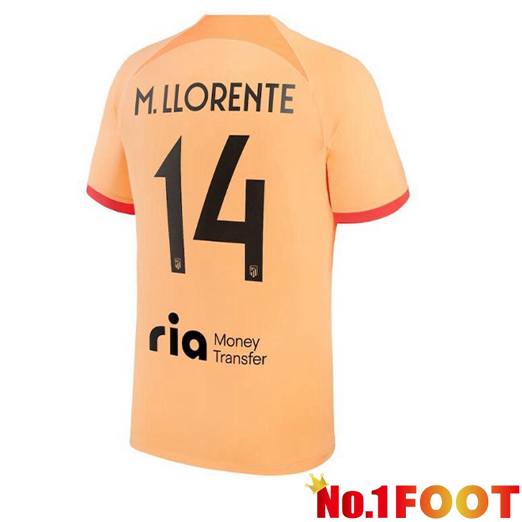 Atletico Madrid (M. LLORENTE 14) Soccer Jerseys Third Orange 2022-2023