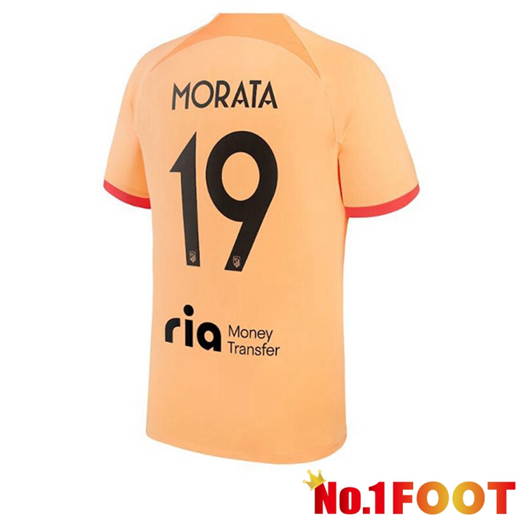 Atletico Madrid (MORATA 19) Soccer Jerseys Third Orange 2022-2023