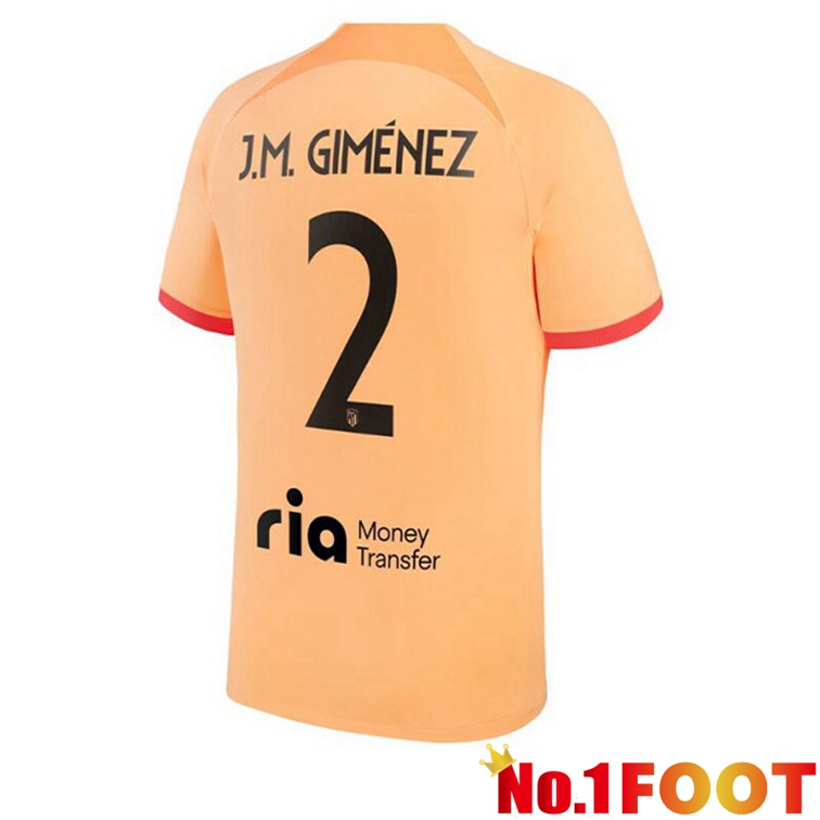 Atletico Madrid (J.M GIMÉNEZ 2) Soccer Jerseys Third Orange 2022-2023