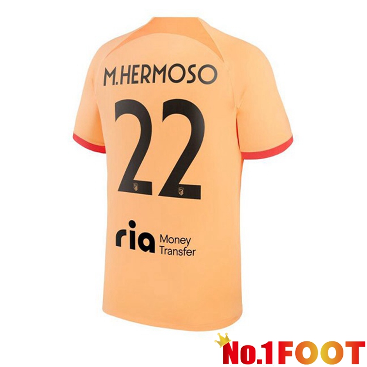 Atletico Madrid (M.HERMOSO 22) Soccer Jerseys Third Orange 2022-2023