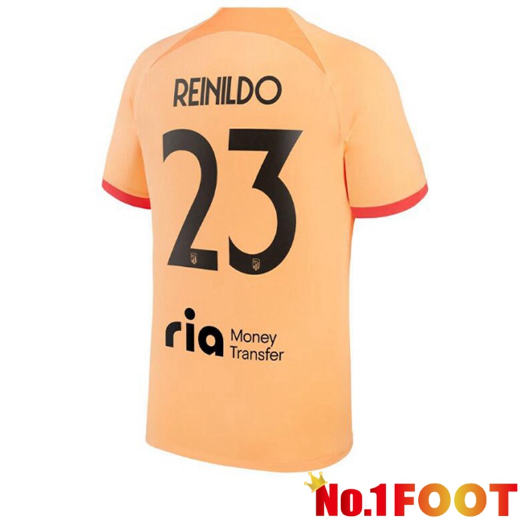 Atletico Madrid (REINILDO 23) Soccer Jerseys Third Orange 2022-2023