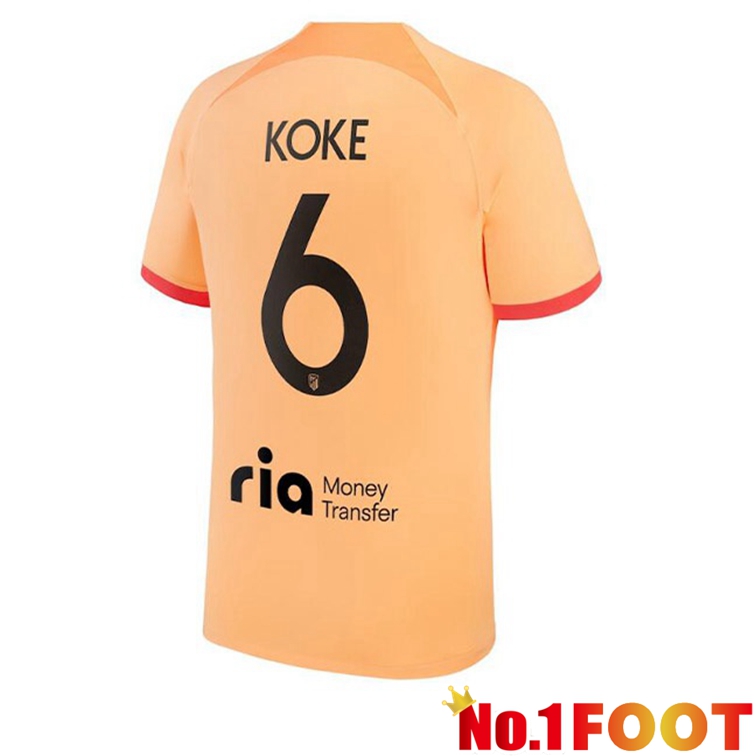 Atletico Madrid (KOKE 6) Soccer Jerseys Third Orange 2022-2023