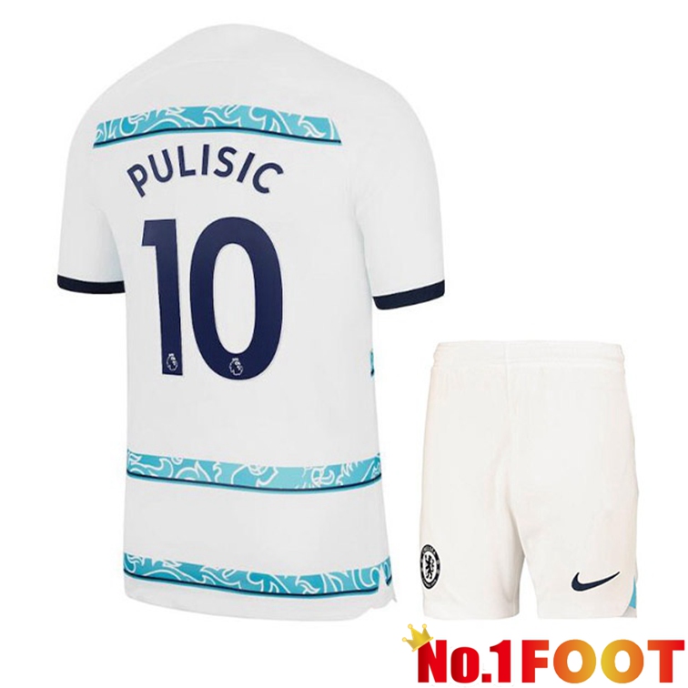 FC Chelsea (PULISIC 10) Kids Soccer Jerseys Away White 2022-2023