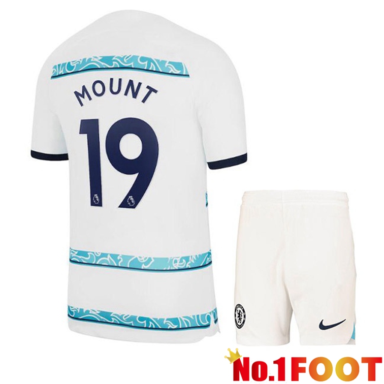 FC Chelsea (MOUNT 19) Kids Soccer Jerseys Away White 2022-2023