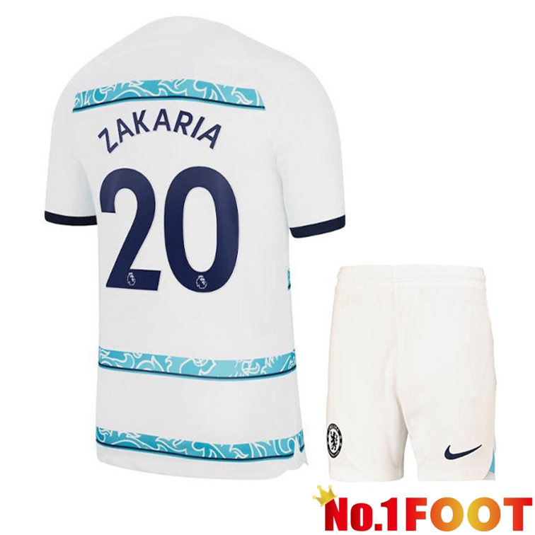 FC Chelsea (ZAKARIA 20) Kids Soccer Jerseys Away White 2022-2023