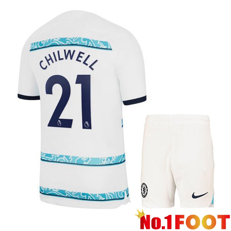 FC Chelsea (CHILWELL 21) Kids Soccer Jerseys Away White 2022-2023