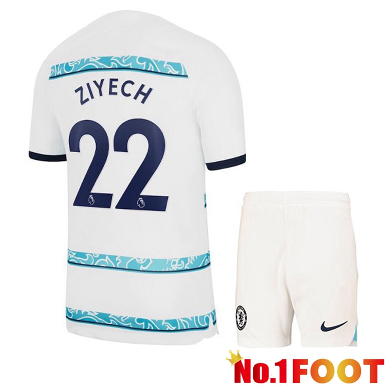 FC Chelsea (ZIYECH 22) Kids Soccer Jerseys Away White 2022-2023