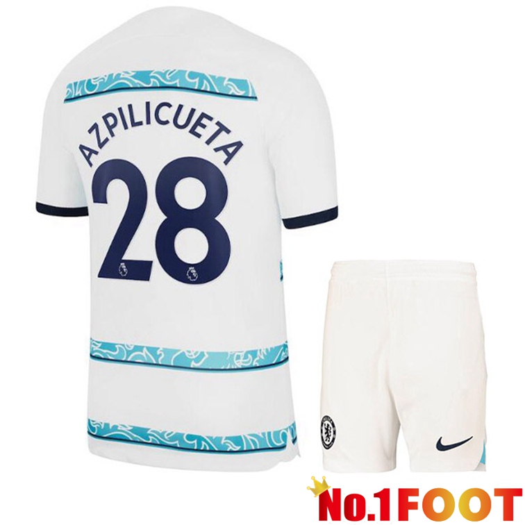 FC Chelsea (AZPILICUETA 28) Kids Soccer Jerseys Away White 2022-2023