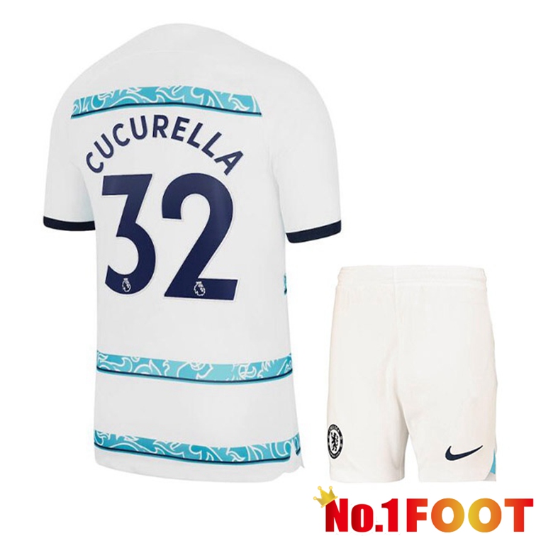 FC Chelsea (CUCURELLA 32) Kids Soccer Jerseys Away White 2022-2023