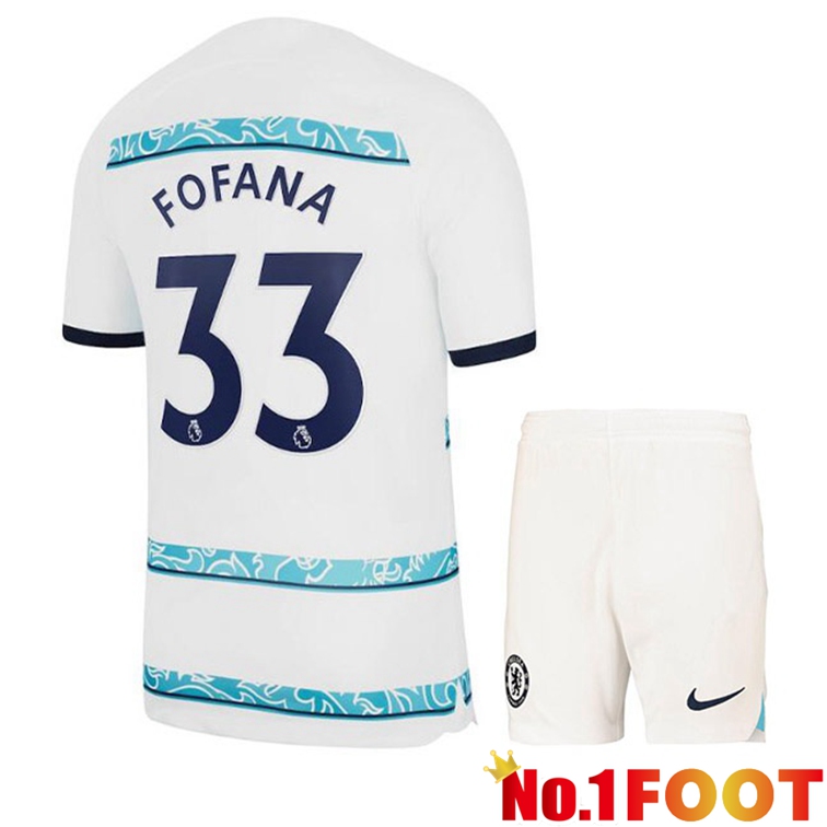 FC Chelsea (FOFANA 33) Kids Soccer Jerseys Away White 2022-2023