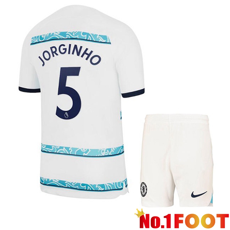 FC Chelsea (JORGINHO 5) Kids Soccer Jerseys Away White 2022-2023