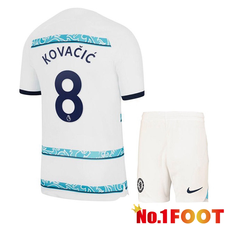 FC Chelsea (KOVACIC 8) Kids Soccer Jerseys Away White 2022-2023