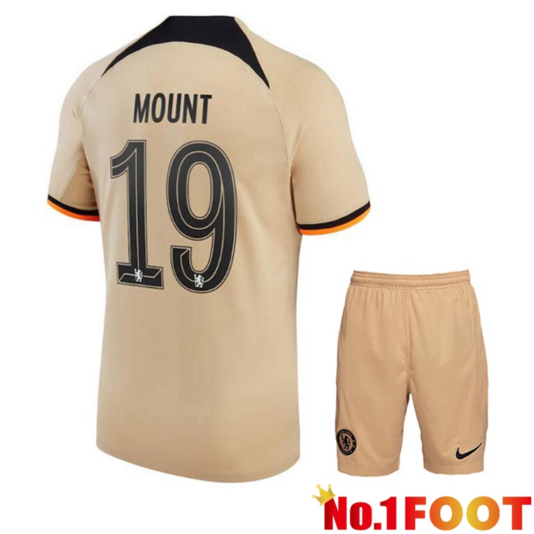 FC Chelsea (MOUNT 19) Kids Soccer Jerseys Third Marron 2022-2023