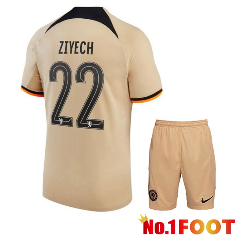 FC Chelsea (ZIYECH 22) Kids Soccer Jerseys Third Marron 2022-2023