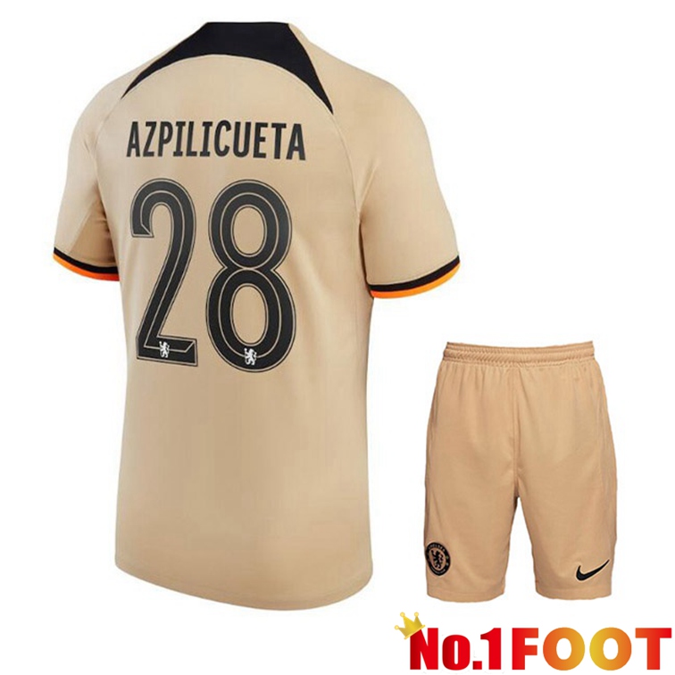 FC Chelsea (AZPILICUETA 28) Kids Soccer Jerseys Third Marron 2022-2023