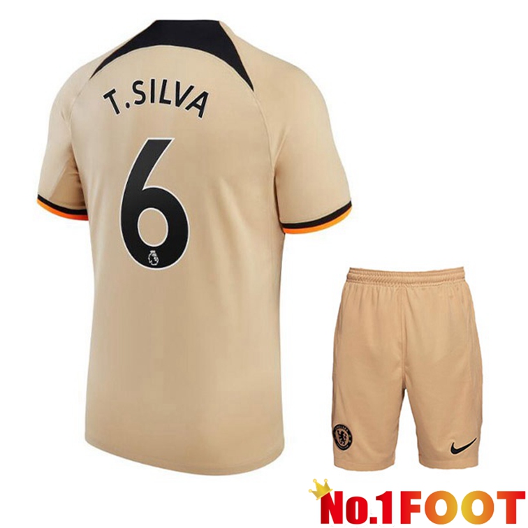 FC Chelsea (T. SILVA 6) Kids Soccer Jerseys Third Marron 2022-2023